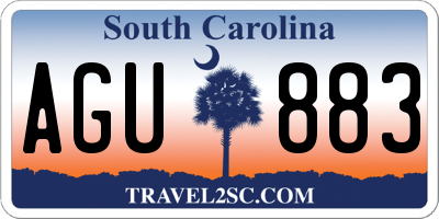 SC license plate AGU883