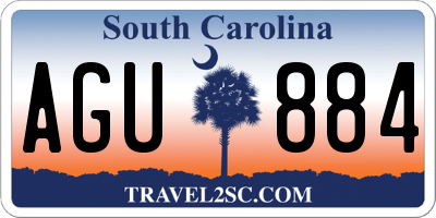 SC license plate AGU884