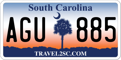 SC license plate AGU885