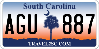 SC license plate AGU887