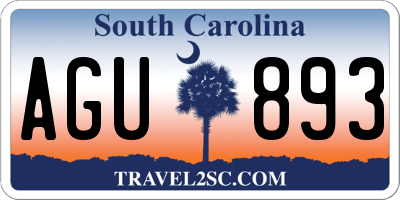 SC license plate AGU893