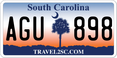 SC license plate AGU898