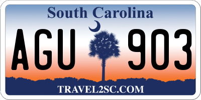 SC license plate AGU903