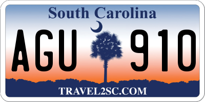 SC license plate AGU910