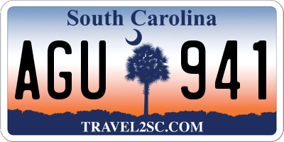 SC license plate AGU941
