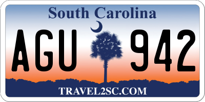 SC license plate AGU942
