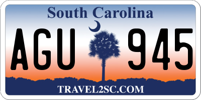 SC license plate AGU945