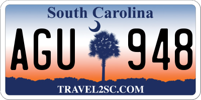 SC license plate AGU948