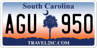 SC license plate AGU950