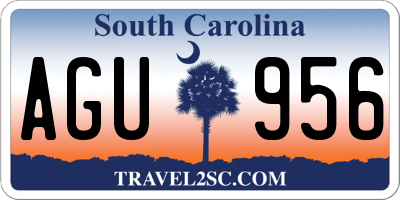 SC license plate AGU956