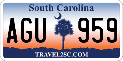 SC license plate AGU959