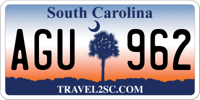 SC license plate AGU962