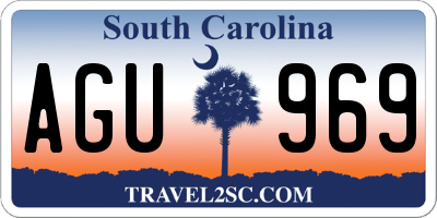 SC license plate AGU969