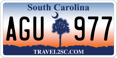 SC license plate AGU977