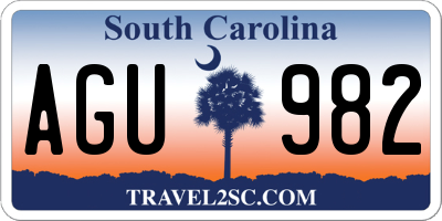 SC license plate AGU982