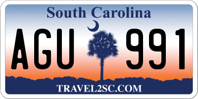 SC license plate AGU991