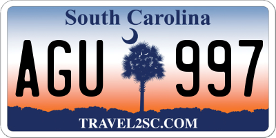SC license plate AGU997