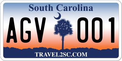 SC license plate AGV001