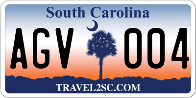 SC license plate AGV004