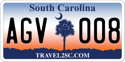 SC license plate AGV008