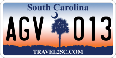 SC license plate AGV013