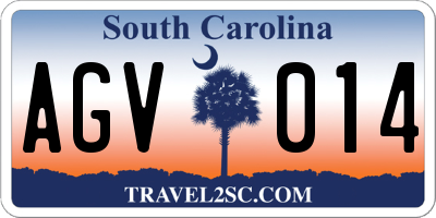 SC license plate AGV014