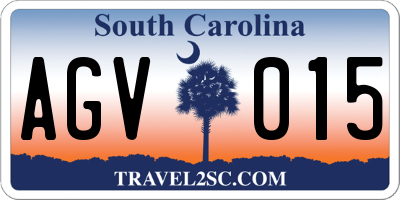 SC license plate AGV015