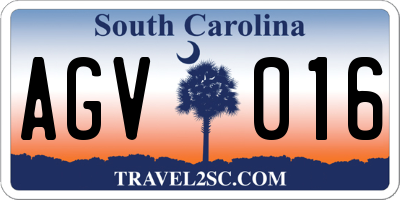 SC license plate AGV016