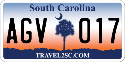 SC license plate AGV017