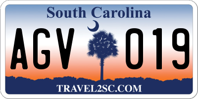 SC license plate AGV019
