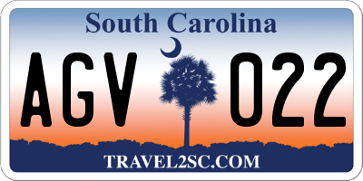 SC license plate AGV022