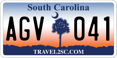 SC license plate AGV041