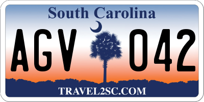 SC license plate AGV042
