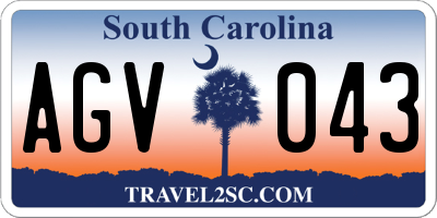SC license plate AGV043