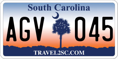 SC license plate AGV045