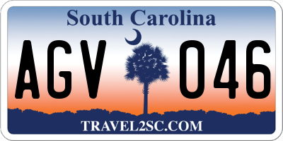 SC license plate AGV046
