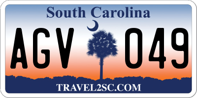 SC license plate AGV049