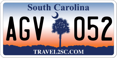 SC license plate AGV052
