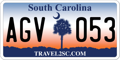 SC license plate AGV053
