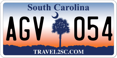 SC license plate AGV054