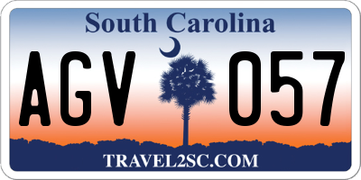 SC license plate AGV057