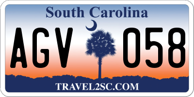 SC license plate AGV058