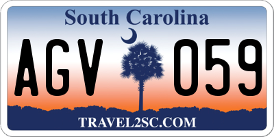 SC license plate AGV059