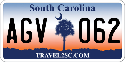 SC license plate AGV062