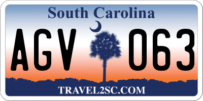 SC license plate AGV063