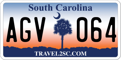 SC license plate AGV064