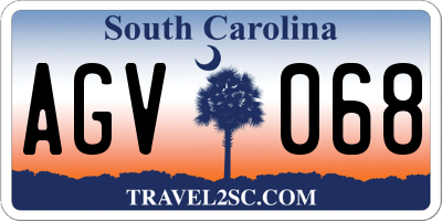 SC license plate AGV068
