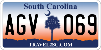 SC license plate AGV069