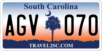 SC license plate AGV070