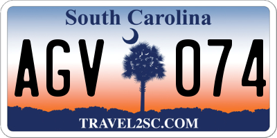 SC license plate AGV074